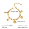 Wholesale PVD Coated Real Gold Plated 18K Gold Starfish Conch Shell 304 Stainless Steel Hawaiian Lady Beach Waterproof Non Tarnish 304 Stainless Steel Lobster Trigger Clasp Closure Bracelets
