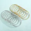 Wholesale 304 Stainless Steel Solid Color Electroplating 18k Gold Plating Formal Waterproof Non Tarnish Bangle