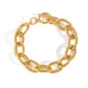 Wholesale PVD Coated Real Gold Plated 18K Gold Solid Color 304 Stainless Steel Sweet Waterproof Non Tarnish 304 Stainless Steel OT Clasp Toggle Clasp Closure Bracelets