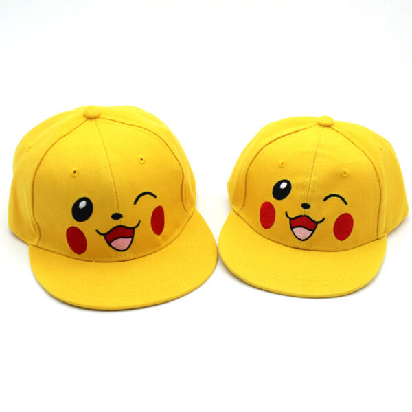 oly-0108a085b3e30343b681f82e8cb877b8 Wholesale Explosions Hat Cute Cartoon Pikachu Parent-Child Hip-Hop Flat Hat Baseball Cap for Boys and Girls