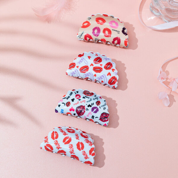 oly-010fcf48e4d5420bb2a3370fd5822e91 Wholesale fashion Valentine's Day hair accessories party hairpin lip grip back shark clip sweet head accessories