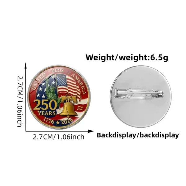 Wholesale United States Pin Featuring Inlay Craftsmanship With Alloy Material And Gem Inlay, Perfect For Independence Day