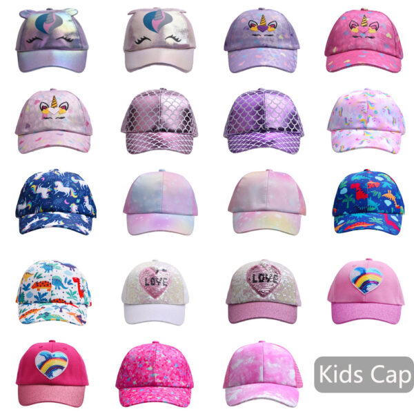 Wholesale baby girl children's hat cartoon baseball hat unicorn sun hat Love peaked cap for men