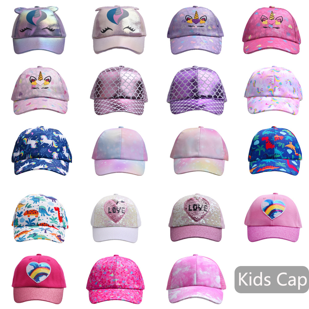 Wholesale Foreign trade new baby girl children's hat cartoon baseball hat unicorn sun hat Love peaked cap for men