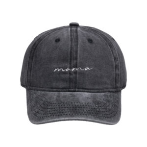 Black-washed letter mama cap / Free size-(adjustable 56-60cm)