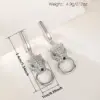 Wholesale Women’s Animal Drop Earrings With Claw Setting, White K Plated Copper Featuring Zircon Inlay And Water Plating