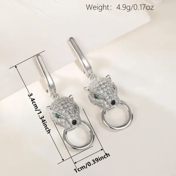 Wholesale Women’s Animal Drop Earrings With Claw Setting, White K Plated Copper Featuring Zircon Inlay And Water Plating