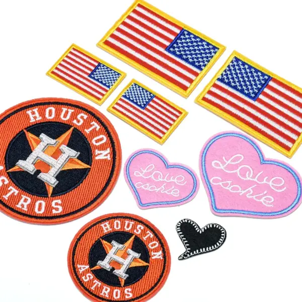 Wholesale 1 Piece 1 Set Letter American Flag Retro Classic Style Felt Clothing Sticker Patches