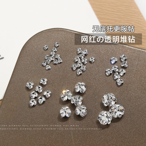 oly-0156007664d126847efdb3c8e9127b09 Wholesale K9 mini nail art pile drill flash net red through white finished rhinestone shaped small size flat bottom pile drill ball