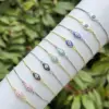 Wholesale Classic Elegant Style Shell Devil's Eye Oval Bracelet Fashion High-end Copper Plated 18K Gold Versatile Daily Wear Zircon Vacuum Plating (Fired In Furnace)