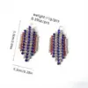 Wholesale New Popular Diamond Embedded Heart American Flag Red Blue Stripes Earrings Independence Day Independent Sale Geometric Pattern Women's Jewelry