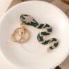 Wholesale Creative Zodiac Snake Enamel Diamond Car Keychain Bag Buckle Accessories Pendant Small Gift