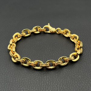 Thick letter gold bracelet / 20CM