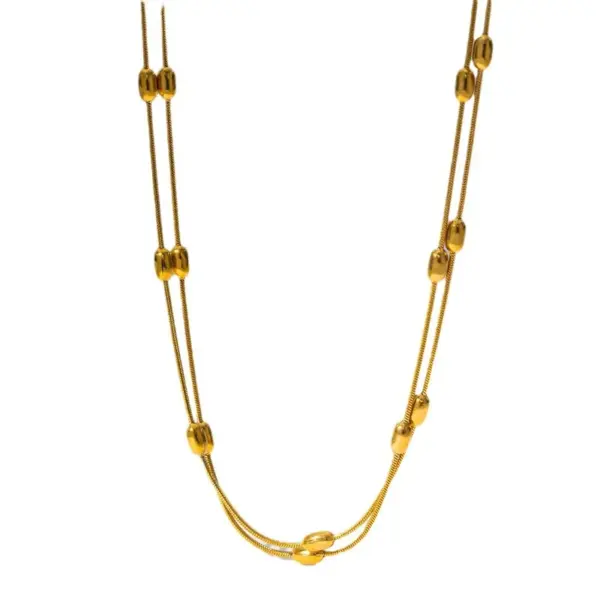 oly-018bc57772ab0793d01027f1a6b11aeb Wholesale PVD Coated Real Gold Plated Solid Color 304 Stainless Steel Simple Style Waterproof Non Tarnish Bracelets Necklace