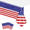 Wholesale Flag American Independence Day Disposable Tablecloth Party Decoration Props Tablecloth Plastic Material Celebration Supplies
