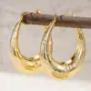 Wholesale Three-dimensional Geometric Earrings For Women In Copper With KC Golden Water Plating And 0.03µm Thickness