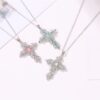 Wholesale Fashion Classic Cross Necklace Bohemian Style Hollow Diamond Neck Chain Clavicle Chain