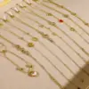 Wholesale PVD Coated 18K Gold Plated Round Heart Shape Flower 304 Stainless Steel Copper IG Style Korean Plating Bracelets