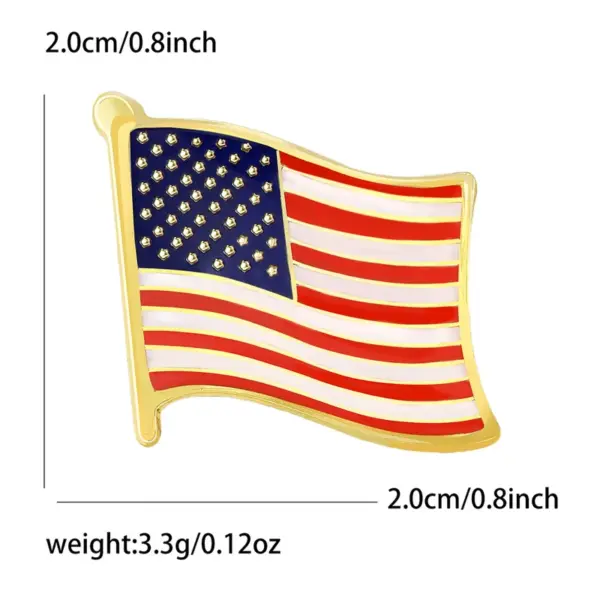 Wholesale New Creative Fashion American Flag Oil Drop Brooch Pin Collar Button Cuff Link Unisex Clothing Chest Flower Versatile Stylish