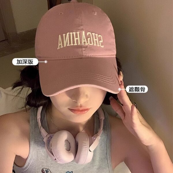 Wholesale Wide Brim Big Head Wai Pink Baseball Cap Women's Summer Large Deepened Cotton Deep Top Duck Tongue Hat