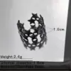 Wholesale Stainless Steel Snake Skin Style Ring Black Bat Lip Design Halloween New Arrival Non-Fading Couple Unisex Adjustable Open Ring