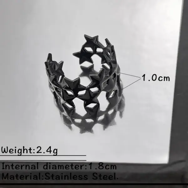 Wholesale Stainless Steel Snake Skin Style Ring Black Bat Lip Design Halloween New Arrival Non-Fading Couple Unisex Adjustable Open Ring