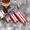 Wholesale American Flag Beer Bottle Opener All Steel Material UV Color Printing Bottle Opener Wine Bottle Opener Retro Grid