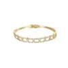 Wholesale Women’s Circle Bangle Featuring Zircon Inlay, Electroplated Copper Craft