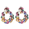 Wholesale 1 Pair Retro Flower Steel Needle Inlay Artificial Pearls Zircon Women's Earrings