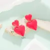 Wholesale 304 Stainless Steel Color Block PVD Coated 18K Gold Plated Cute Waterproof Non Tarnish Rose Red White Drop Earrings