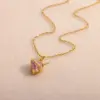 Wholesale 304 Stainless Steel Cross Devil's Eye Moon PVD Coated Zircon Elegant Romantic Sweet Plating Pendant Necklace