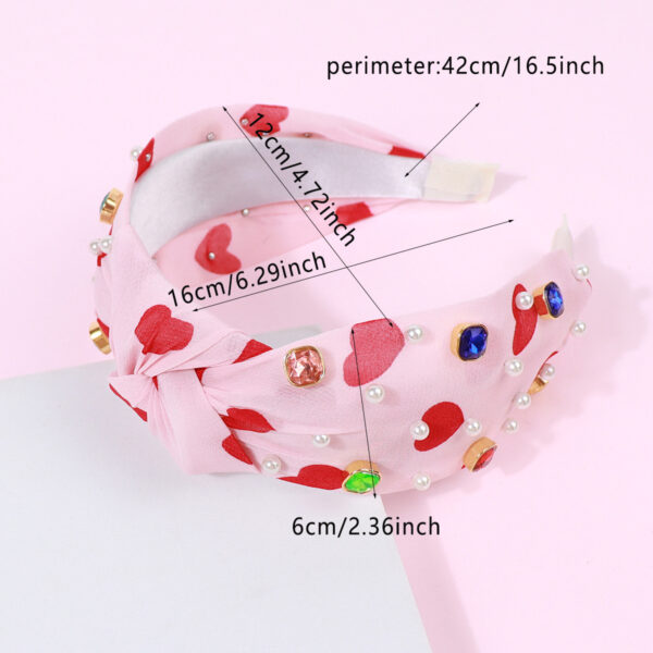 Wholesalew Valentine's Day love headband Color Diamond women's hair accessories color knotted pick heart headband