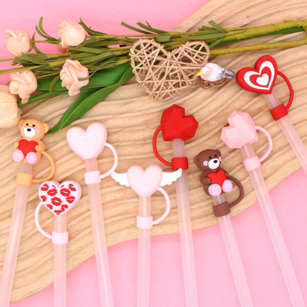 oly-02098d3290c276c807213f86535a958d Wholesale 10mm Straw Cap Valentine's Day Heart Straw Cover Stanley Cup Straw Dust Plug Direct