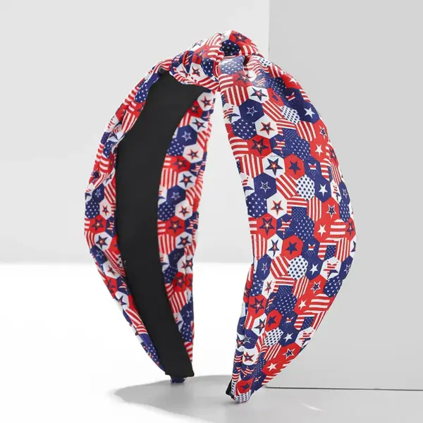 oly-0210a049d72506c16ec6cbd9ccd78ee8 Wholesale Wide Headband With Flag Knot Design, Football Festival Headband For Women, Available In Black, White, Green, Red