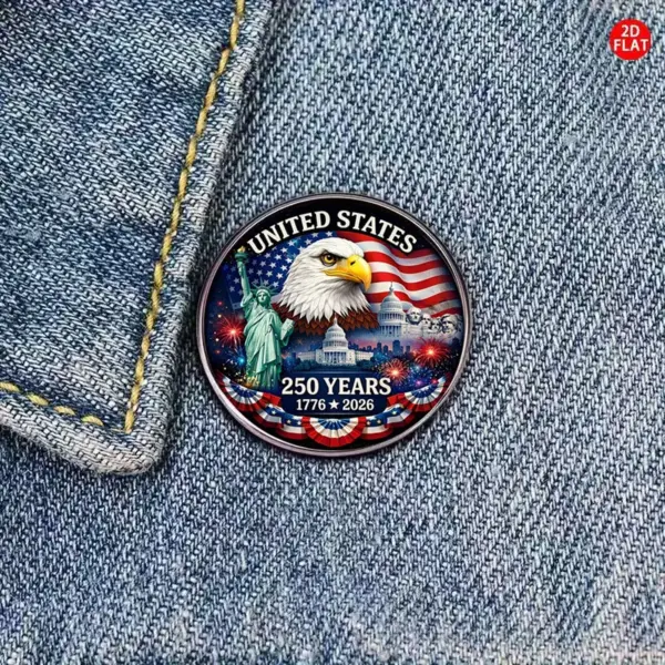 Wholesale United States Flag Brooch Pin In Alloy With Enamel Craft, Perfect For Independence Day