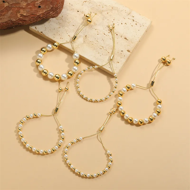 Wholesale Copper 14K Gold Plated White Gold Plated Vintage Style Round Bracelets