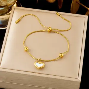 【5174】Double Pearl White Heart