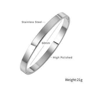 6mm glossy silver bracelet / 18K vacuum plating