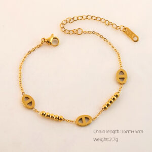Pig nose popular bracelet gold / Made of stainless steel all over the body + real gold plating in the furnace with 18k gold