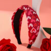 oly-023e717a394d6d0ca73db177718b15ae Wholesale Valentine's Day Love Fabric Pink Y2k Headband High Heels Pattern One Arrow Through Heart Pattern Headband Hair Accessories Women