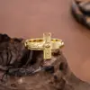 Wholesale Novelty Open Ring For Women Made Of 304 Stainless Steel In Golden Color
