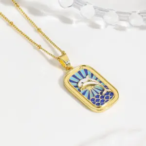 Blue Dolphin with Necklace / 1 Strand/Package