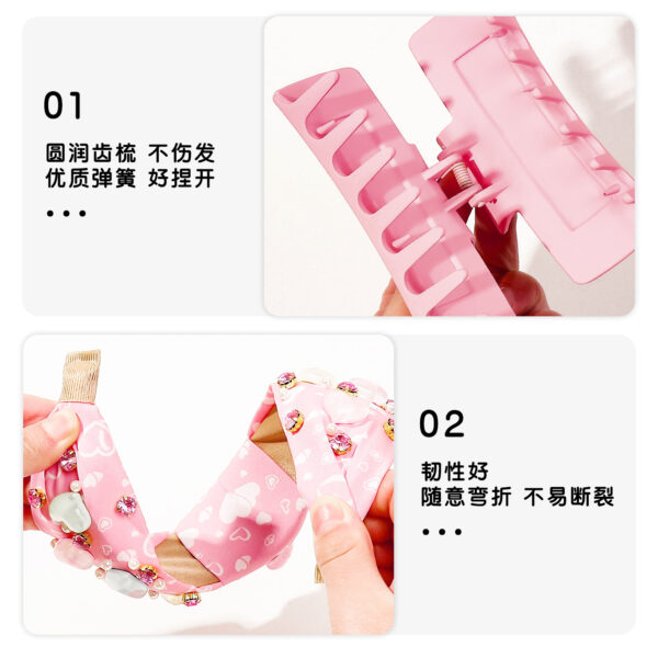 oly-024840368d45fcc5bf4cd7cf21109c4c Wholesale Valentine's Day fashion wide-brimmed love headband selling pink knotted headband high Skull top fabric hairpin hair accessories