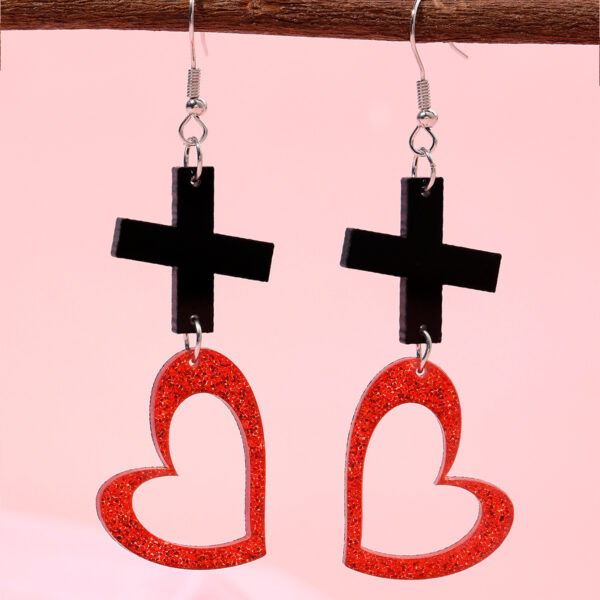 oly-0254ddb06f760fccb0edac417a275185 Wholesale Explosions Valentine's Day Series Earrings Bear ECG Envelope Acrylic Valentine's Day Earrings for Women