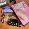 Wholesale  Dotted Diamond Star Moon Clip Back of Head Hair Shark Clip Light Luxury Texture Valentine's Day Hair Clip