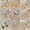 Wholesale Copper Simple Style Plating Inlay Rhombus Bow Knot Zircon Jewelry Set