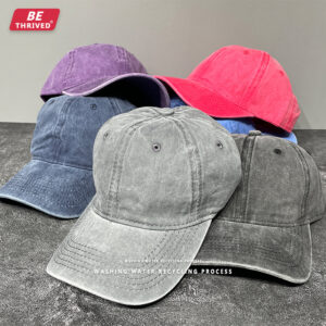 Wholesale Be Men's Clothing | 2025 Washed Vintage European and American Hip-Hop Baseball Cap with Curved Brim for Men and Women, Retro Style.