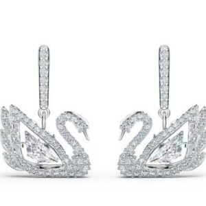 Smart white swan earrings