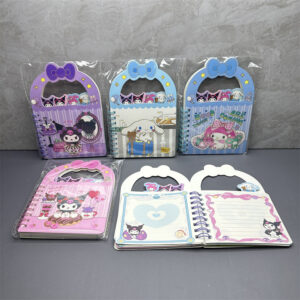 oly-027a2a2f94b4fd55d6a5f0a6cadf7610 Wholesale kt cat portable special-shaped page circle book Kulomi note book melody color page hand book