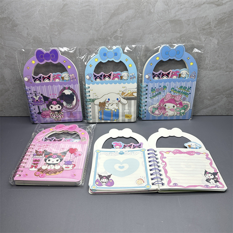 Wholesale Foreign trade Sanrio kt cat portable special-shaped page circle book Kulomi note book melody color page hand book
